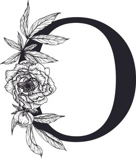 黄色花卉装饰字母