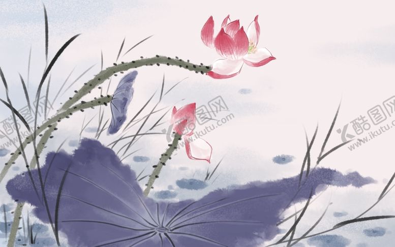 编号：58873006280640421032【酷图网】源文件下载-手绘荷花插画