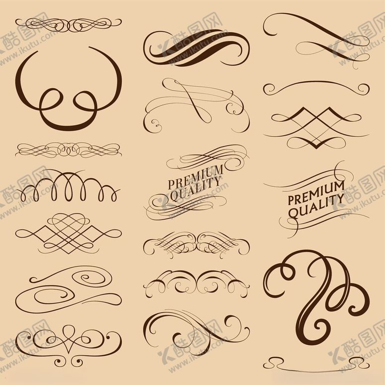 编号：93050004030307088524【酷图网】源文件下载-复古装饰性花纹设计元素