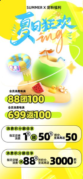 夏日清凉水果促销海报