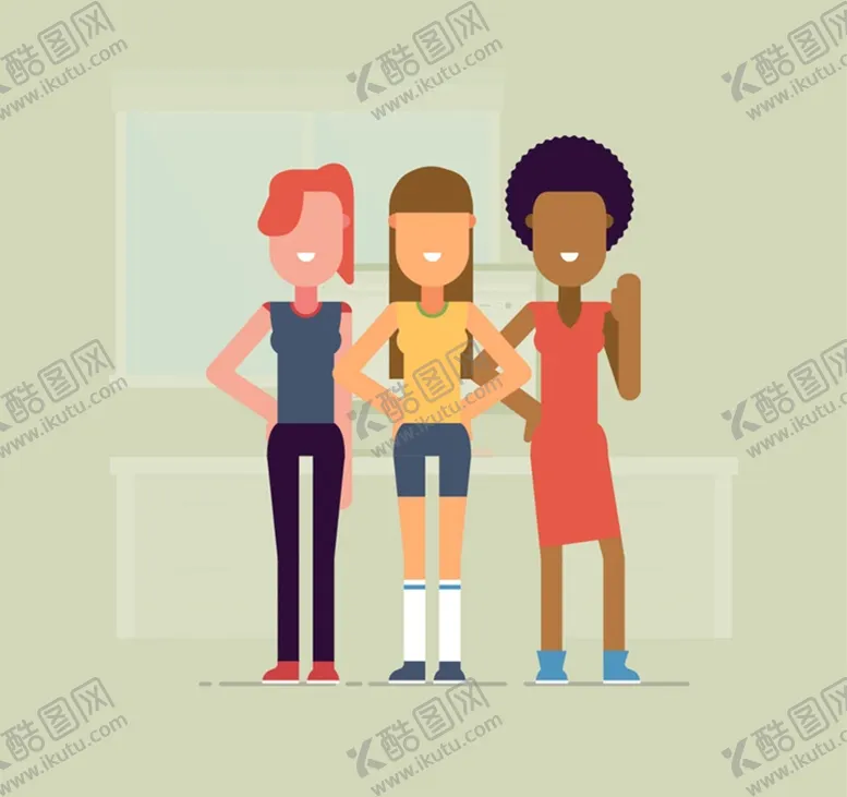 编号：62598211162303571222【酷图网】源文件下载-打招呼的三名女子