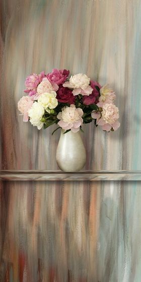 艺术花朵玄关背景墙