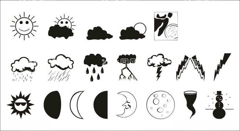 编号：63476112161222263551【酷图网】源文件下载-天气小图标