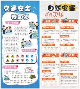 交通安全自然灾害小知识宣传海报