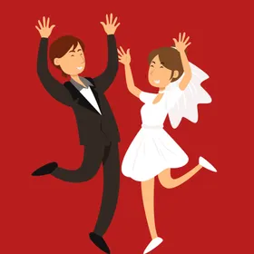 手绘结婚男女插画人物礼人物