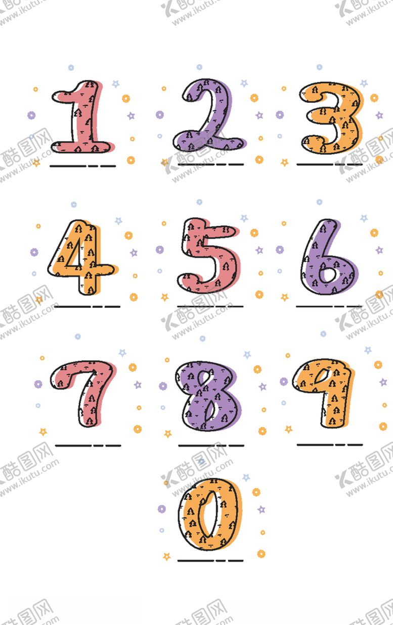 编号：91702909270717193753【酷图网】源文件下载-糖果色阿拉伯数字