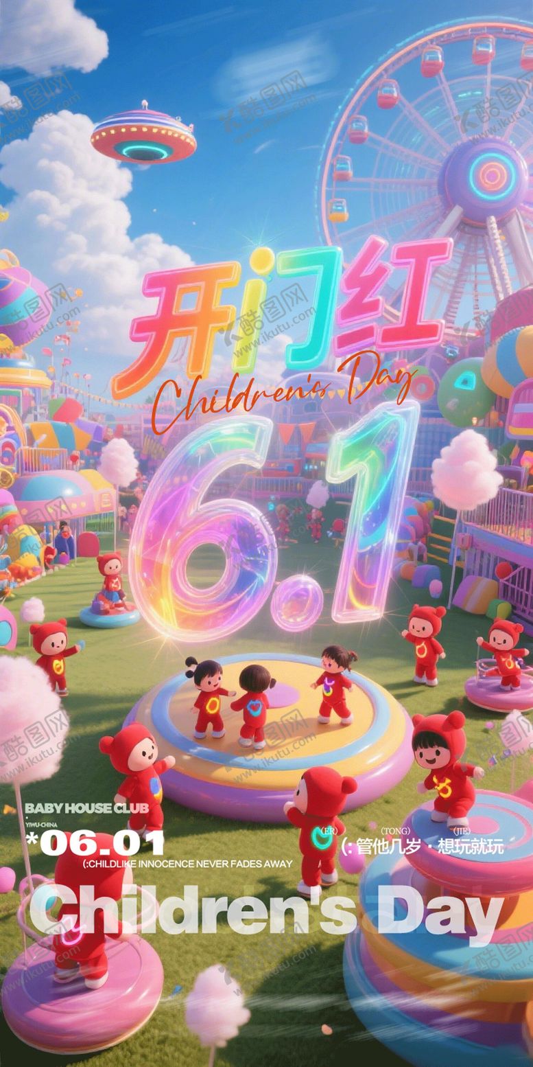 编号：48623006151454142358【酷图网】源文件下载-酒吧儿童节梦幻海报