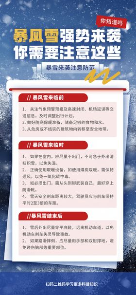 自然灾害防护大雪预警保暖海报