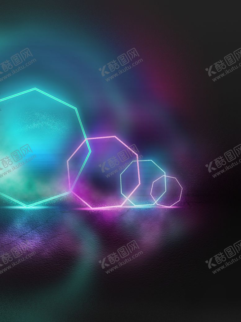 编号：50067809190500018349【酷图网】源文件下载-朋克3D霓虹舞台背景