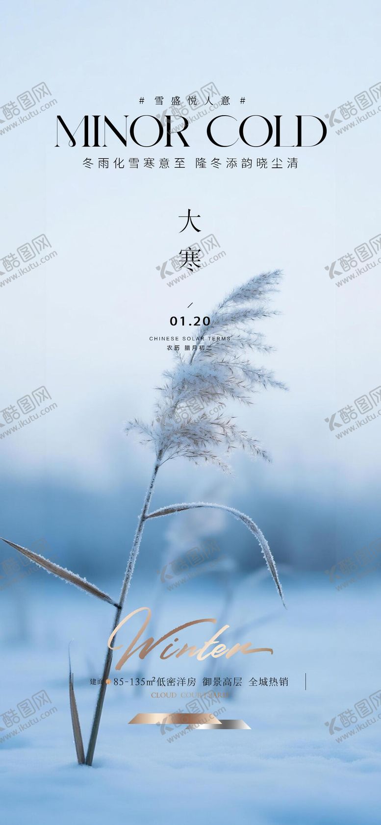 编号：86843301070208276726【酷图网】源文件下载-地产大寒节气海报