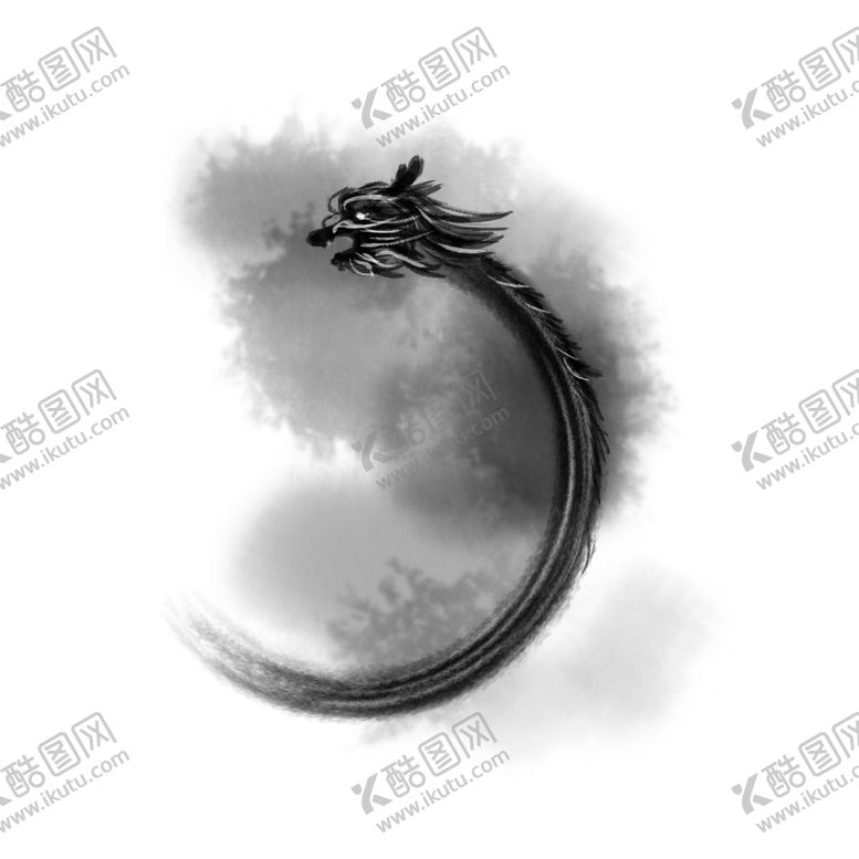编号：91445712130953474656【酷图网】源文件下载-龙形水墨