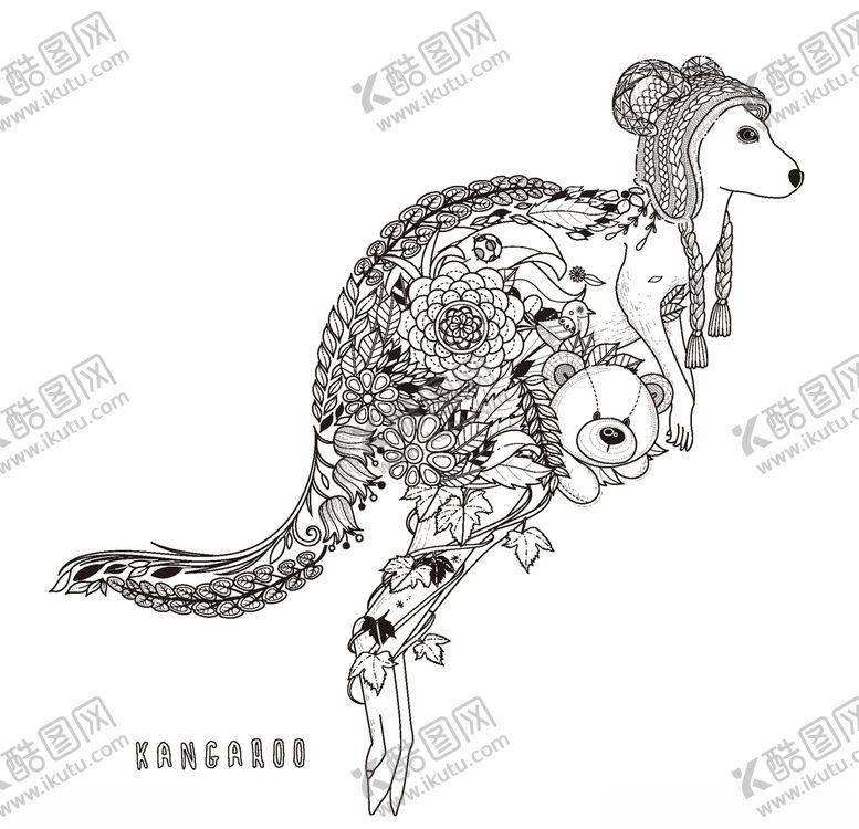 编号：20633610190633329900【酷图网】源文件下载-矢量动物植物线稿