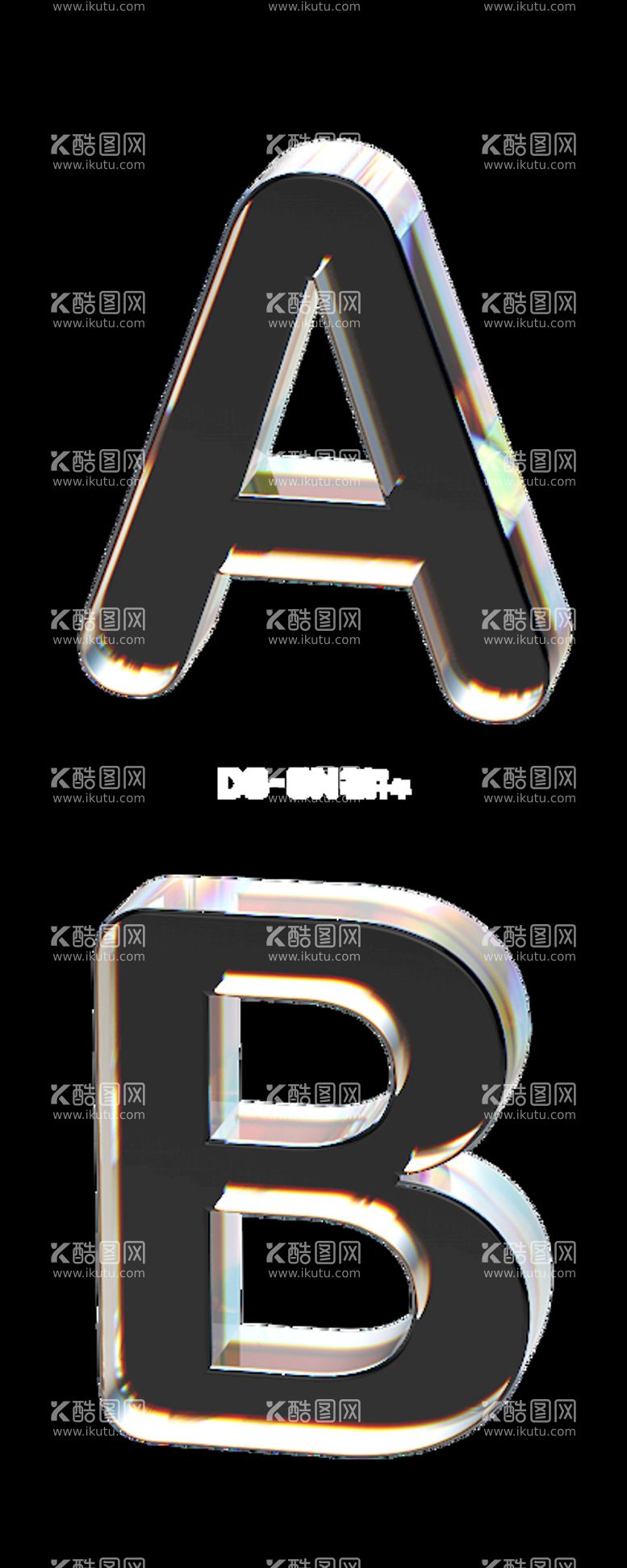 编号：91265310151326151238【酷图网】源文件下载-C4D A B玻璃透明字母