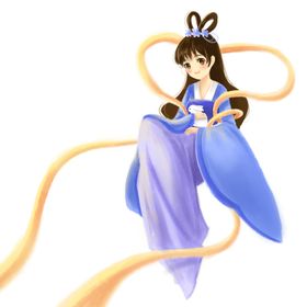 中秋仙子插画卡通女性古风素材