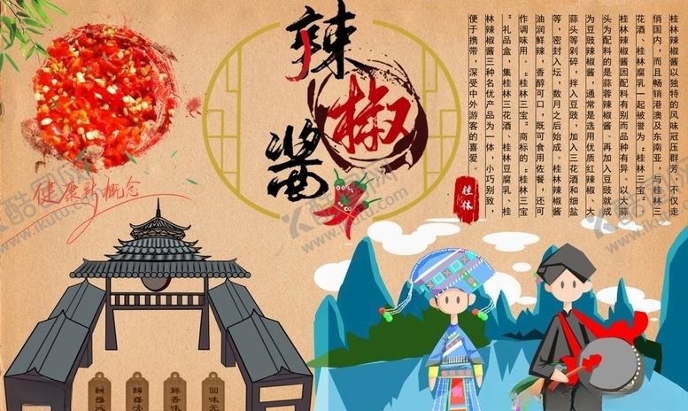 编号：82919610091947195491【酷图网】源文件下载-桂林辣椒酱背景墙PSD模板下载