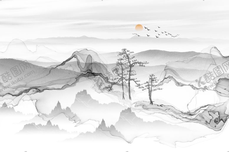 编号：48348210300307221025【酷图网】源文件下载-水墨山水画