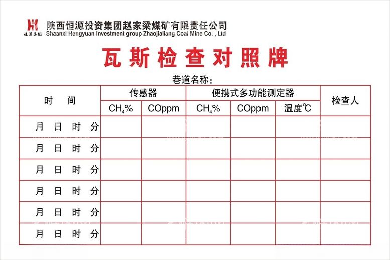 编号：71429401271548165101【酷图网】源文件下载-瓦斯检查对照牌