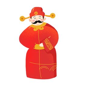 新年财神拜年PNG素材