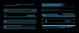 科技风蓝色条状UI元素