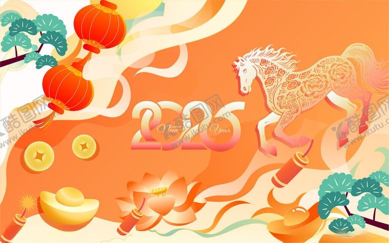 编号：96157804061944523979【酷图网】源文件下载-马年背景