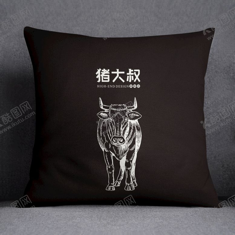 抱枕样机mockups靠垫腰贴图