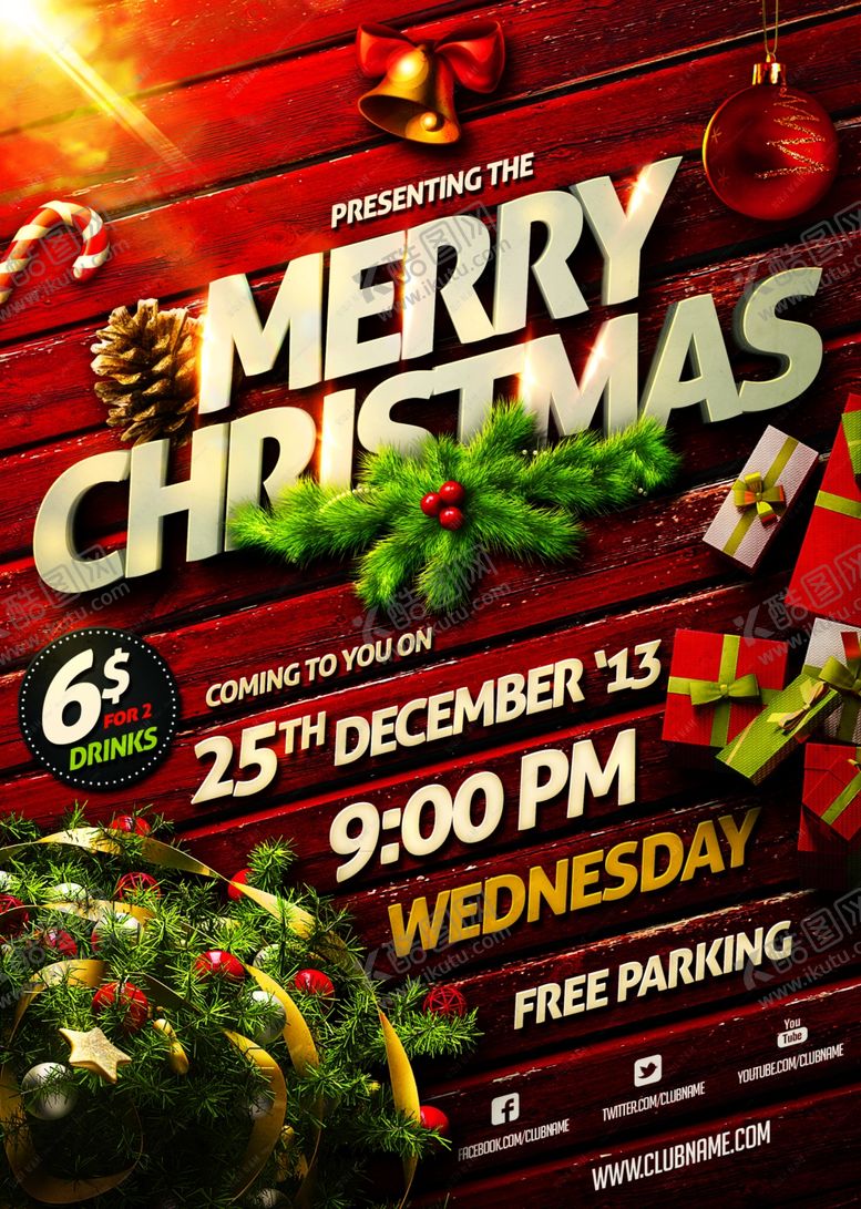 编号：96577210030400041596【酷图网】源文件下载-圣诞节海报