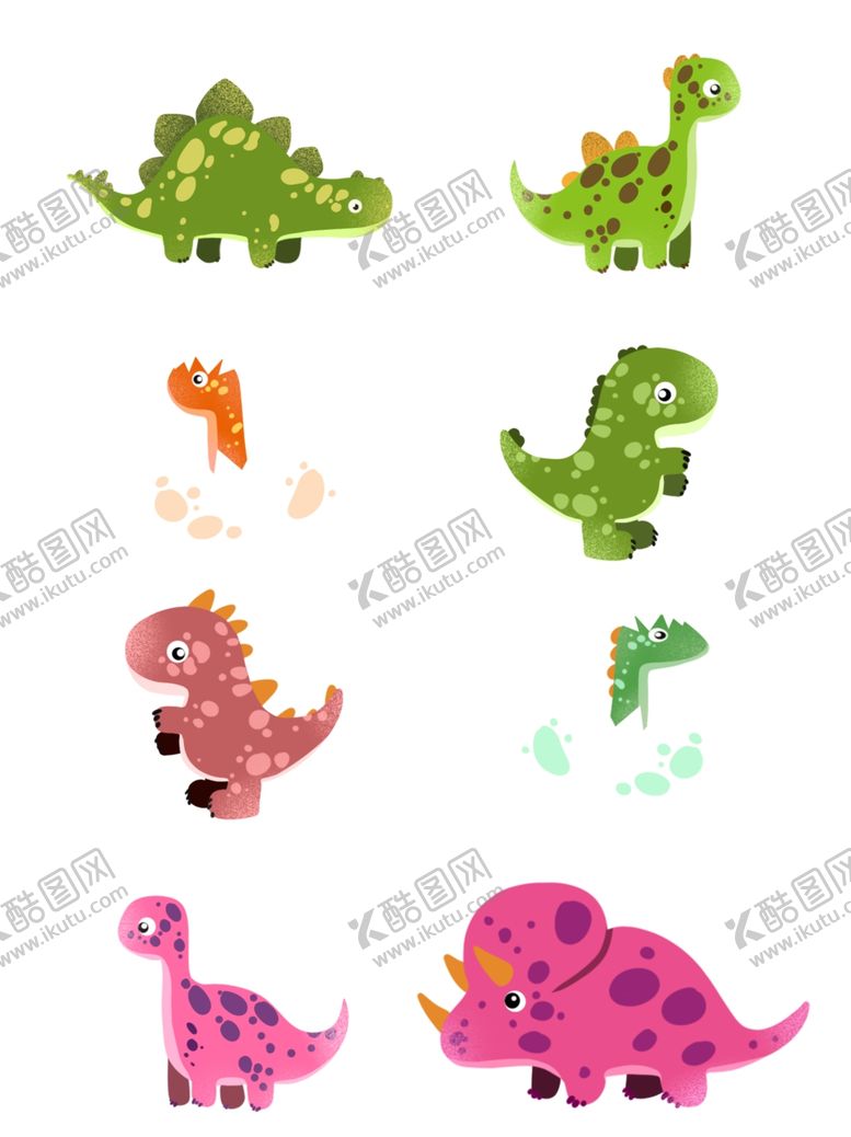 编号：48720506161906511397【酷图网】源文件下载-卡通恐龙合集