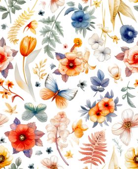 缤纷花卉图案