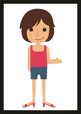 手绘女孩女人