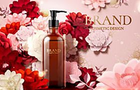 创意花卉化妆品图片