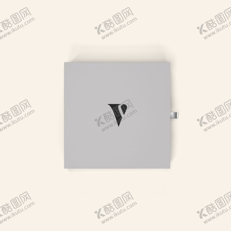编号：36806404271405374596【酷图网】源文件下载-简约方形物件上的黑色字母V样机