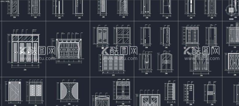 编号：23725012210707036356【酷图网】源文件下载-各类装饰门cad