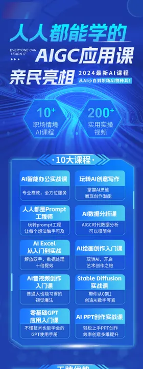 AI科技培训海报长图