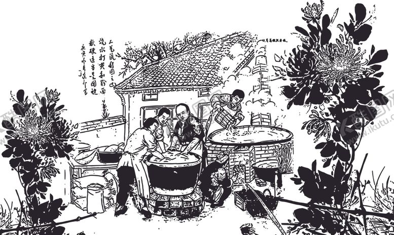 编号：32148903150906493822【酷图网】源文件下载-做粉条手艺插画