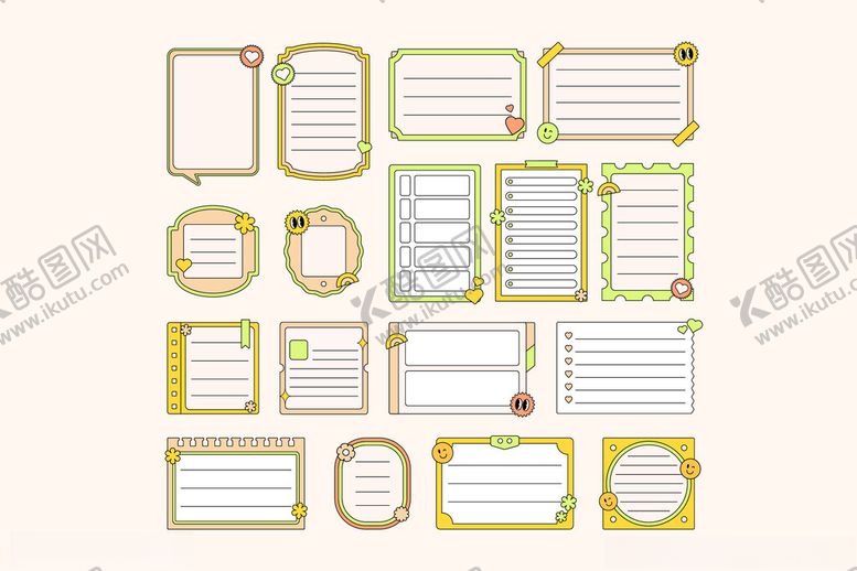 编号：25052111251156522013【酷图网】源文件下载-复古边框便签