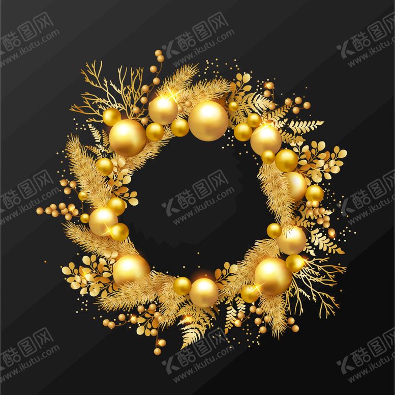编号：23147610020322346398【酷图网】源文件下载-圣诞节花环