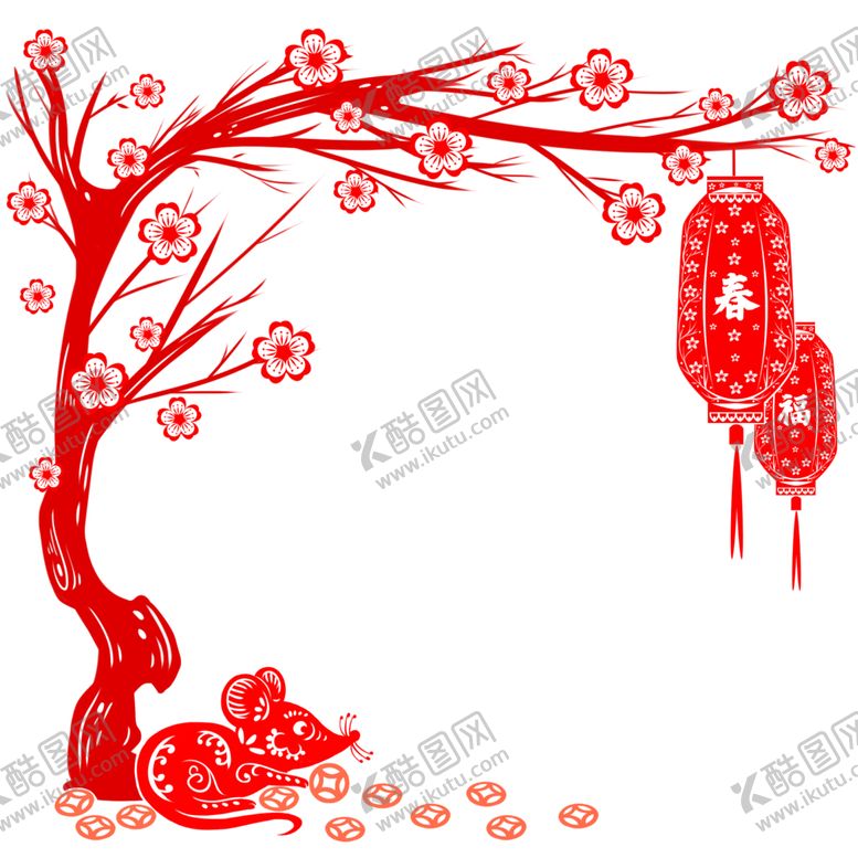 编号：27868702111252556168【酷图网】源文件下载-新春剪纸边框