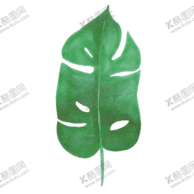 编号：27093410220214219195【酷图网】源文件下载-绿色水彩植物树叶