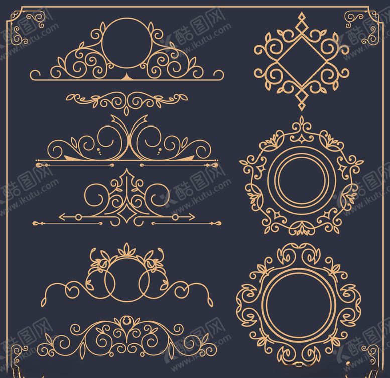 编号：82650910130059302804【酷图网】源文件下载-花纹边框