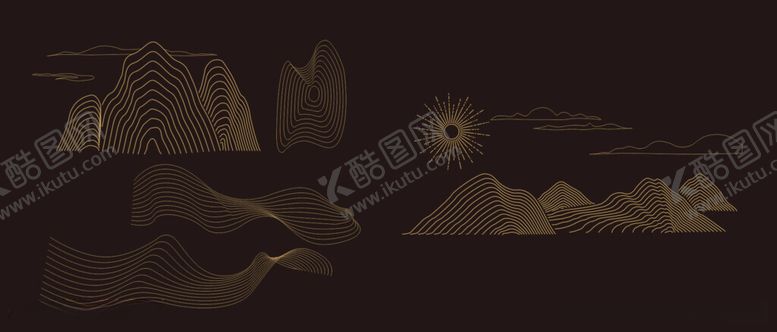 编号：43846912131755419511【酷图网】源文件下载-山川线条图