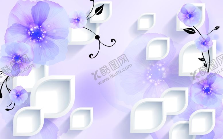 编号：75954606261209157272【酷图网】源文件下载-浮雕花花藤背景墙