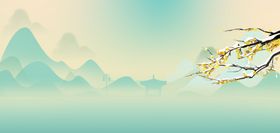 春日山水间的烂漫花枝