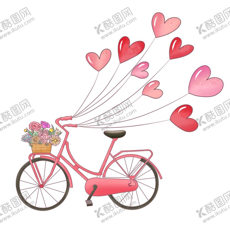 编号：95227901311014454707【酷图网】源文件下载-自行车告白气球