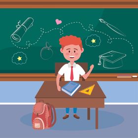 学生日常生活主题插画