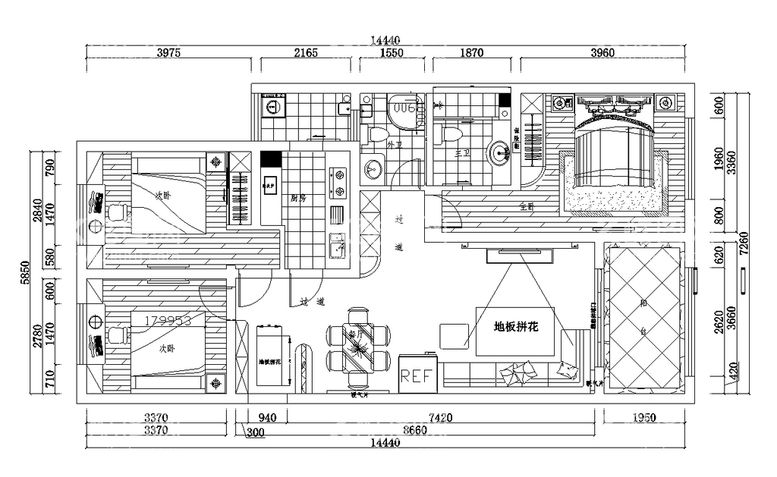 编号：16820612020735539122【酷图网】源文件下载-家庭装修施工图