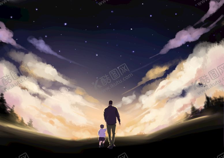 编号：31882211170140102706【酷图网】源文件下载-行走在路上的父子