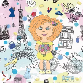 创意拼接卡通图案背景