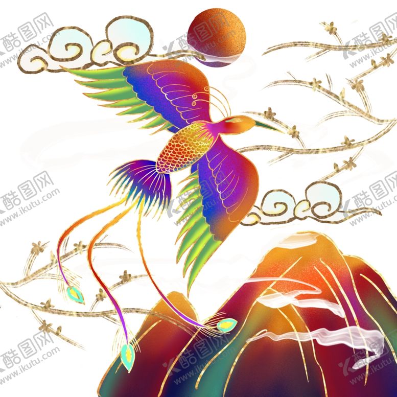 编号：15407404200611277316【酷图网】源文件下载-国潮凤凰插画