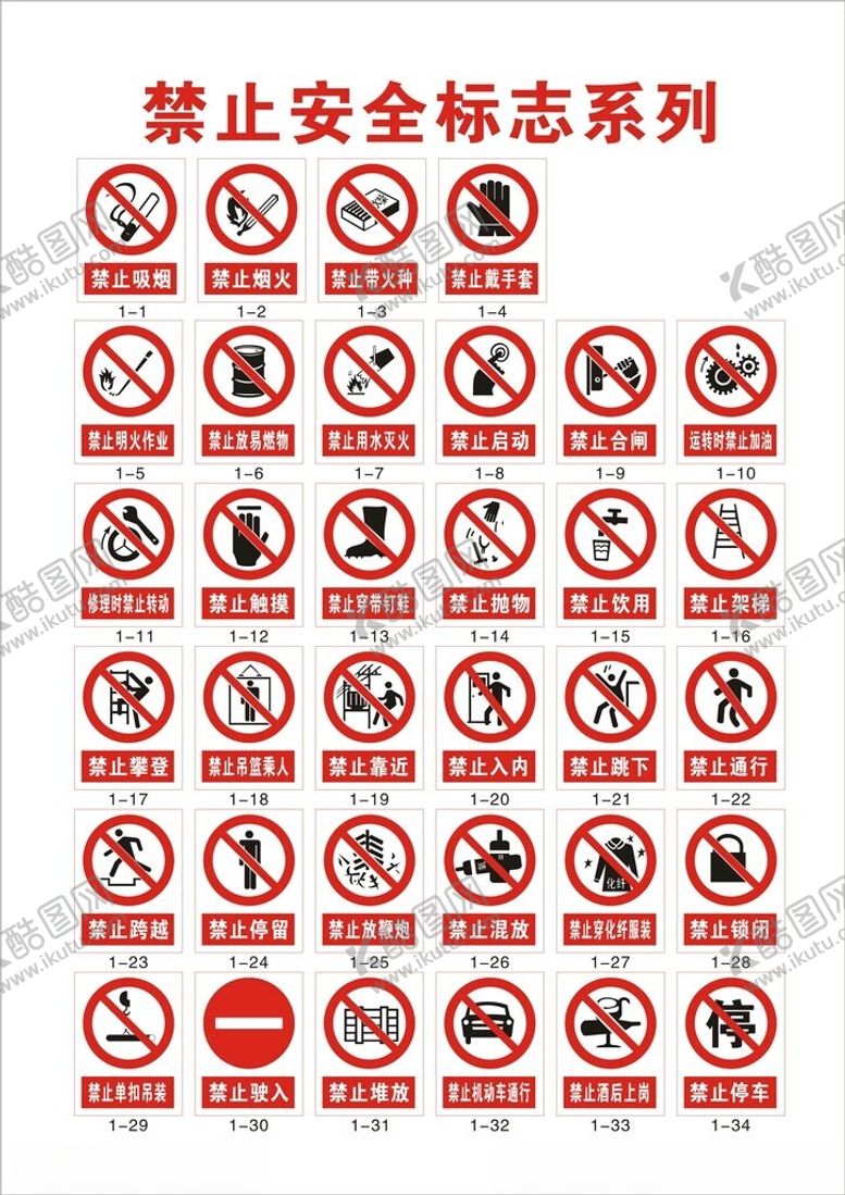 编号：32542104022331226047【酷图网】源文件下载-禁止安全标志系列合集