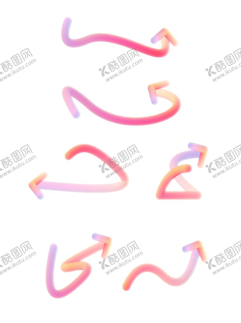 编号：47830110171231157763【酷图网】源文件下载-卡通可爱彩色渐变2.5D箭头